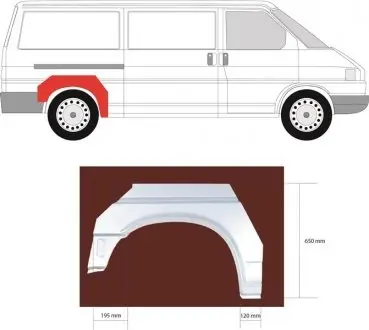 Ремонтная вставка задней арки (правая) длинная база KLOKKERHOLM 9558594