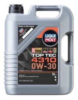 LM 5л TOP TEC 4310 Олива двиг. 0W-30 ACEA C2, Peugeot Citroen (PSA) B71 2312, Fiat 9.55535 -DS1, Fiat 9.55535 -GS1 LIQUI MOLY 2362