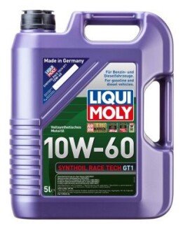 LM ОЛИВА МОТОРНА SYNTHOIL RACE TECH GT1 10W-60 5Л LIQUI MOLY 8909