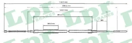 Тросик стояночного тормоза LPR C0955B