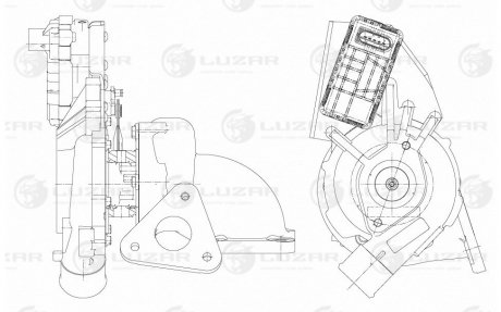 Турбокомпрессор для а/м Ford Transit (06-) 2.4D (тип GT2052V) LUZAR LAT 1007