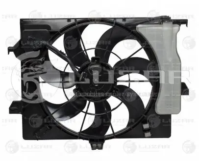 Э/вентилятор охлаждения с кожухом (б/резист.) hyundai solaris/kia rio (10-) a/c- LUZAR LFK 08L0