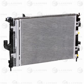 Блок охлаждения (радиатор+конденсер+вентилятор) для а/м Renault Logan 1.4, 1.6 (08-)/ Lada Largus (12-)1.6 AC+ LUZAR LRK 0983 (фото 1)