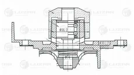Насос водяной (+прокладка) для а/м Ford Mondeo (07-)/Kuga (08-)/Citroen Jumper (02-) 2.0D LUZAR LWP 1020