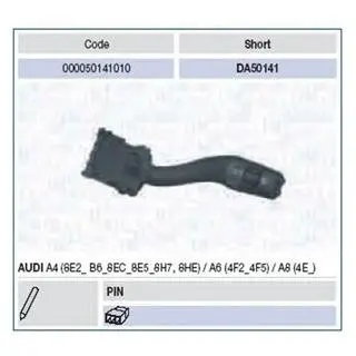 WPIER LEVER вимикач AUDI A4 1.6,1.8,1.9,2.0,2.4,2.5,3.0,3.2,S4,A6 2.0,2.4,2.7,3.0,3.2,4.2,A8 3.0,3.2,3.7,4.0,4.2,6.0 [] MAGNETI MARELLI 000050141010