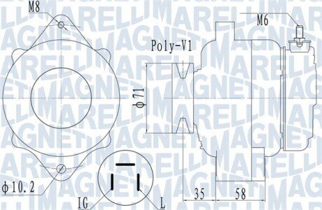 Генератор VW Bora 00- MAGNETI MARELLI 063731120010