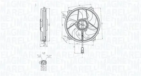 PEUGEOT Вентилятор радіатора 308 I 1.6 07- MAGNETI MARELLI 069422839010