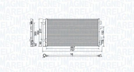 Радіатор кондиціонера MEGANE III, FLUENCE, SCENIC MAGNETI MARELLI 350203762000 (фото 1)