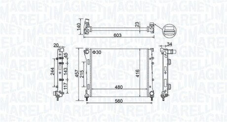 FIAT Радіатор сист. охолодженння 500 0.9-1.4 07-, PANDA, FORD MAGNETI MARELLI 350213151100