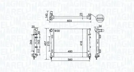 FIAT Радіатор сист. охолодженння 500 0.9-1.4 07-, PANDA, FORD MAGNETI MARELLI 350213151100