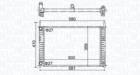 FORD Радиатор охлаждения Fiesta V,Fusion 1.25/1.6 01-,Mazda 2 MAGNETI MARELLI 350213152700 (фото 1)