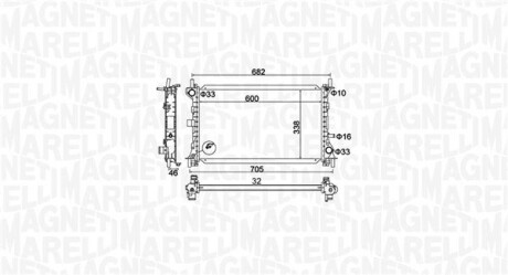 FORD радіатор водяного охолодження FOCUS 1.4 1.6 1.8 98- MAGNETI MARELLI 350213159900 (фото 1)