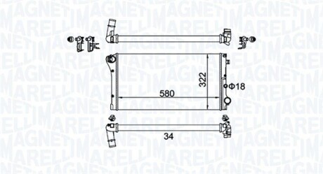 Радіатор FIAT PANDA 1.3D 03- MAGNETI MARELLI 350213161500