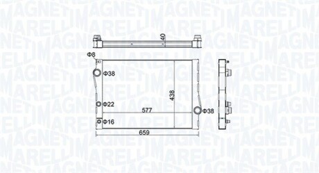 Радиатор системы охлаждения MAGNETI MARELLI 350213163500