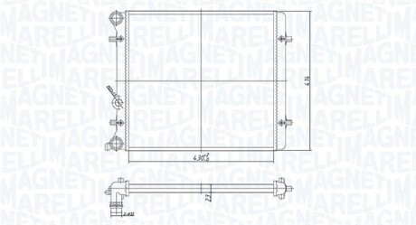 VW радіатор Golf IV,V,Skoda Octavia 1,6 96- MAGNETI MARELLI 350213166700