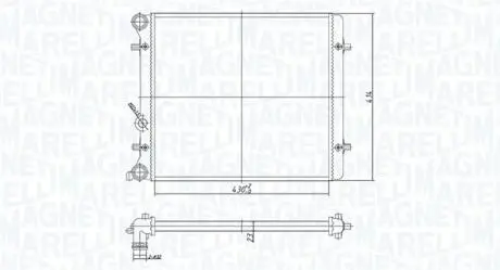 Радіатор Golf IV,V,Skoda Octavia 1,6 96- MAGNETI MARELLI 350213166700