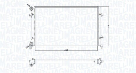 VW радіатор охолодження Audi A3,Caddy III,IV,Golf,Passat,Touran,Skoda Octavia MAGNETI MARELLI 350213166900