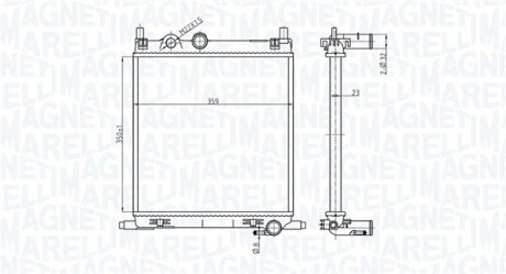 VW радіатор водяного охолодження UP 1,0 11-, SKODA Citigo MAGNETI MARELLI 350213167500