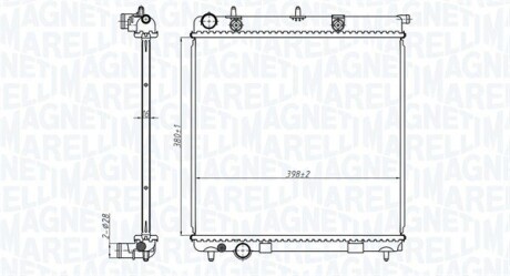 Радиатор охлаждения C2/3/4,Peugeot 2008,207,208 1.0/1.6 MAGNETI MARELLI 350213173500