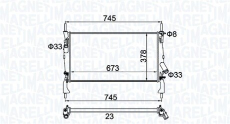 FORD радіатор охолодження Transit Tourneo,Transit 2.2/2.4TDCi 06- MAGNETI MARELLI 350213173900