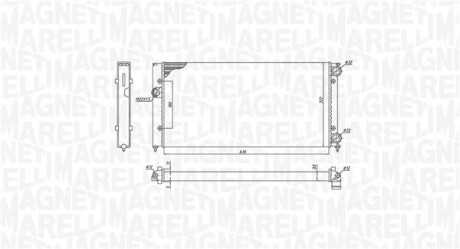 Радіатор двигуна VW GOLF III/ GOLF III VARIANT (1H1, 1H5) 1,6 1,8 2,0 2,0GTI 16V 1,9SDI/ TDI VENTO (1H2) 1,6 MAGNETI MARELLI 350213185300