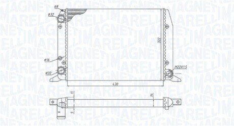 AUDI Радіатор охолодження 80 B3 (1987) 1.4 MAGNETI MARELLI 350213188800