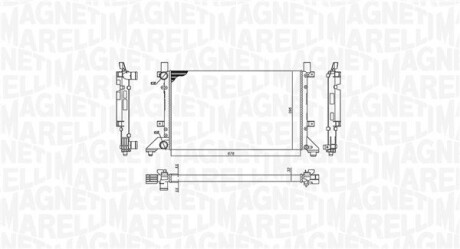 Радіатор двигуна VW LT 28-35 (2DM) 2,3 2,5SDI/TDI 2,8TDI LT 28-46 (2DX0AE) 2,3 2,5SDI/TDI 2,8TDI MAGNETI MARELLI 350213189400