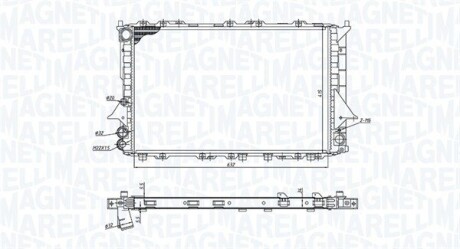 Радіатор охолодження Audi 100 91-94,A6 1.8/2.5TDI 94-97 мКПП MAGNETI MARELLI 350213189900