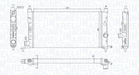 OPEL радіатор охолодження Combo,Corsa B,Chevrolet MAGNETI MARELLI 350213190400