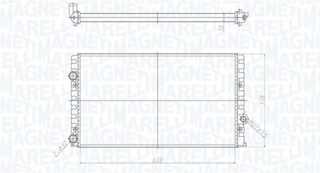 VW радіатор GOLF 1.9D,TD 91- MAGNETI MARELLI 350213190700 (фото 1)