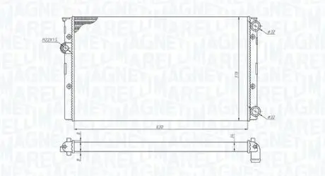 Радіатор двигуна Golf III 1.6/2.0 91- MAGNETI MARELLI 350213191100