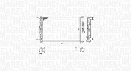 Радіатор Passat 96-, AUDI A4 1.6-1.8 20V-1.9 DI/TD MAGNETI MARELLI 350213191700