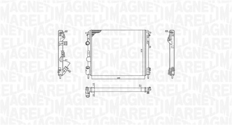 Радіатор двигуна DACIA LOGAN 1,5 DCI NISSAN: KUBISTAR 1,5DCI RENAULT CLIO 1,5DCI 1,9DTI KANGOO 1,5DCI LOGAN 1,5 MAGNETI MARELLI 350213192600