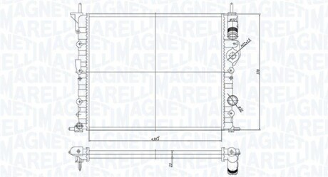 RENAULT радіатор водяного охолодження (без AC) Sandero,Logan,Kangoo MAGNETI MARELLI 350213194700