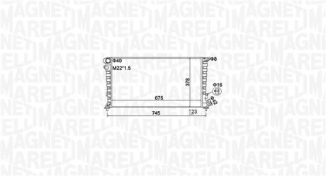 CITROEN Радиатор охлаждения Berlingo,Xsara,Peugeot 306,Partner 1.8D/1.9D 96- MAGNETI MARELLI 350213195100