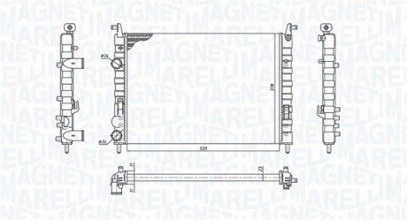 FIAT Радіатор охолодження ALBEA (178_, 172_) 1.4 07-09 MAGNETI MARELLI 350213196300