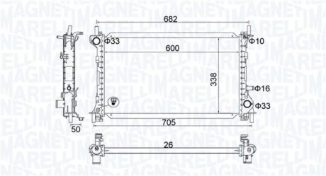 Радіатор охолодження Focus 1.6 98- MAGNETI MARELLI 350213201200