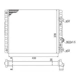 Радіатор охолодження POLO, Caddy, 1.0-1.9 94- SEAT MAGNETI MARELLI 350213778003 (фото 1)