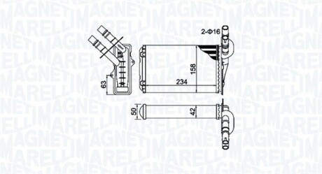 Радіатор пічки MAGNETI MARELLI 350218404000