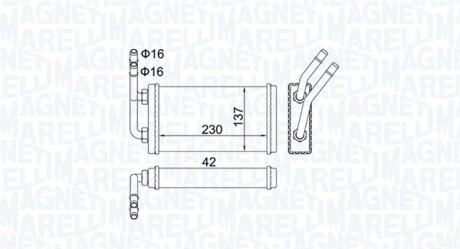 FORD радіатор опалення Transit 94- MAGNETI MARELLI 350218406000