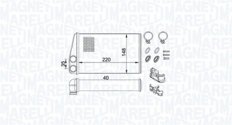 Радиатор печки MAGNETI MARELLI 350218438000