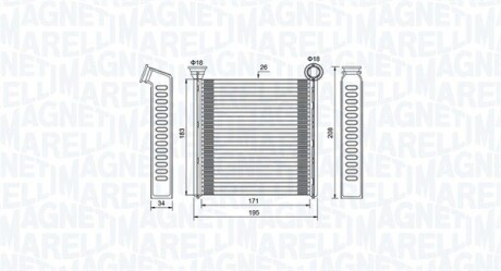 Радиатор печки MAGNETI MARELLI 350218448000