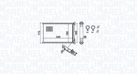 BMW радіатор опалення 1 E81/87,3 E90,X1 E84,X3 F25,X4 F26 MAGNETI MARELLI 350218455000