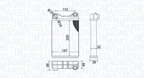 FIAT радіатор опалення Punto 99- MAGNETI MARELLI 350218456000