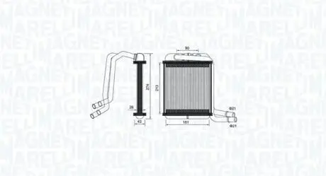VW радіатор опалення Multivan,T5 03- MAGNETI MARELLI 350218458000
