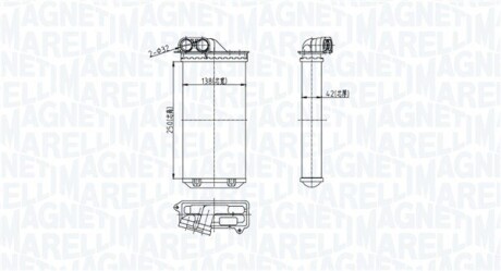 CITROEN радіатор опалення C2/3,Peugeot 1007 05- MAGNETI MARELLI 350218460000