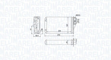 PEUGEOT радіатор опалення 207 MAGNETI MARELLI 350218461000