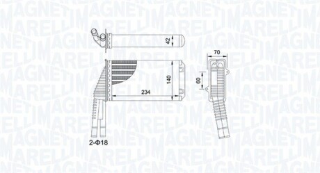 CITROEN радіатор опалення C1 1,0 05-, Peugeot 107 1,0 05-, Toyota Aygo MAGNETI MARELLI 350218467000