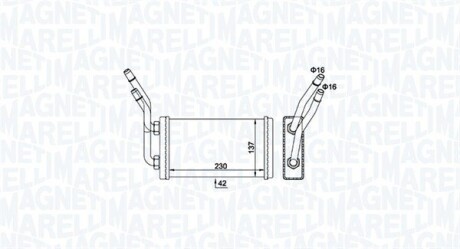 FORD радіатор опалення Transit 00- MAGNETI MARELLI 350218468000