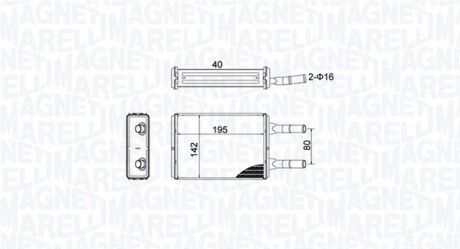 FORD радіатор опалення Transit -00 задн. MAGNETI MARELLI 350218476000 (фото 1)